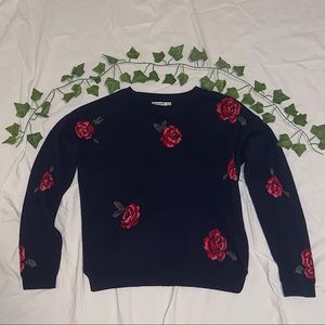 Abercrombie Kids Navy Sweater With Roses